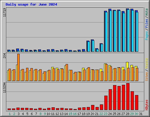 Daily usage for June 2024
