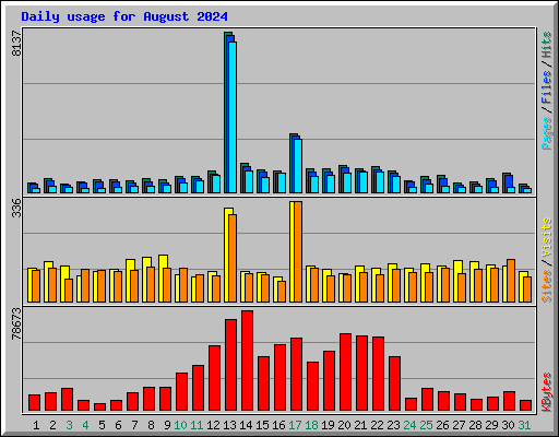Daily usage for August 2024