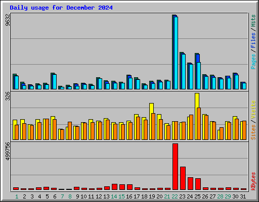 Daily usage for December 2024