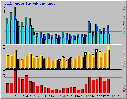 Daily usage for February 2025