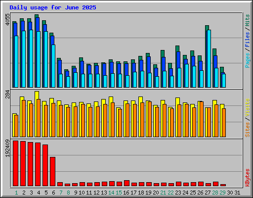 Daily usage for June 2025