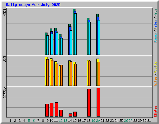 Daily usage for July 2025