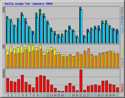 Daily usage for January 2026