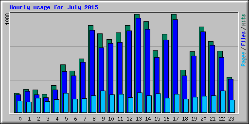 Hourly usage for July 2015
