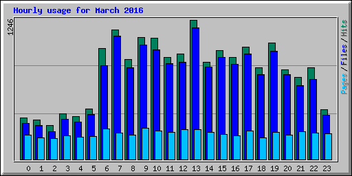 Hourly usage for March 2016