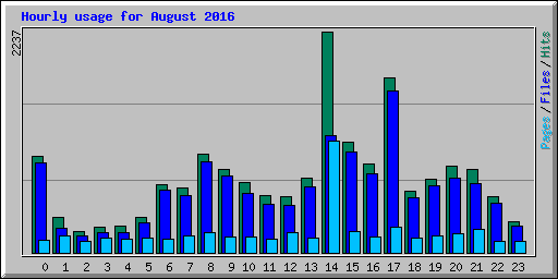Hourly usage for August 2016