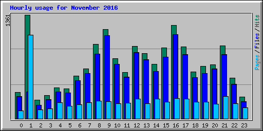 Hourly usage for November 2016