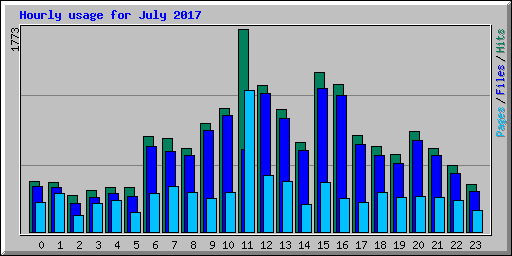 Hourly usage for July 2017