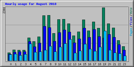 Hourly usage for August 2018