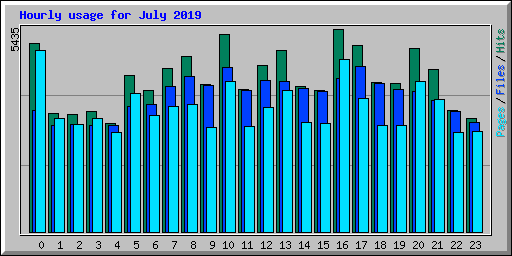 Hourly usage for July 2019