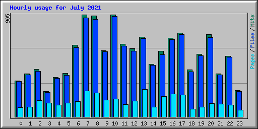 Hourly usage for July 2021