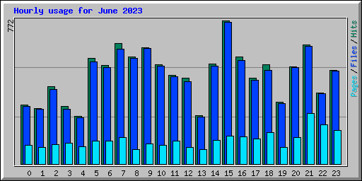 Hourly usage for June 2023